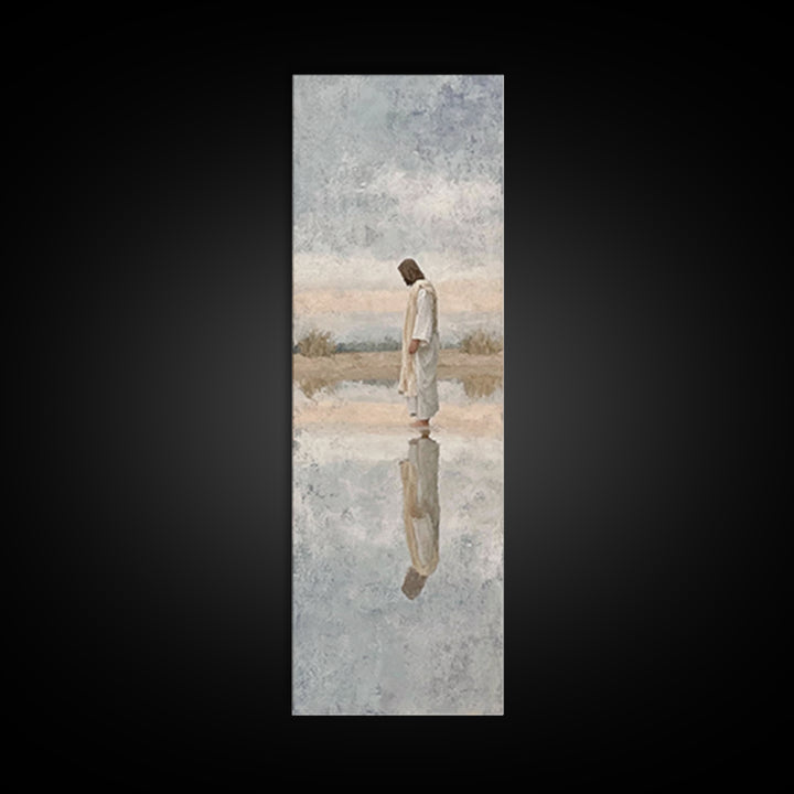 Spirit Of The Mountain – Framed Canvas Print – Tall Narrow Wall Art – Christian Art Canvas – Christian Wall Art – Abstract Christian Art –