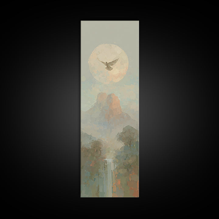 Dove Of Peace Rising – Framed Canvas Print – Tall Skinny Art Print – Christian Art Canvas – Christian Wall Art – Christian Art – Christian