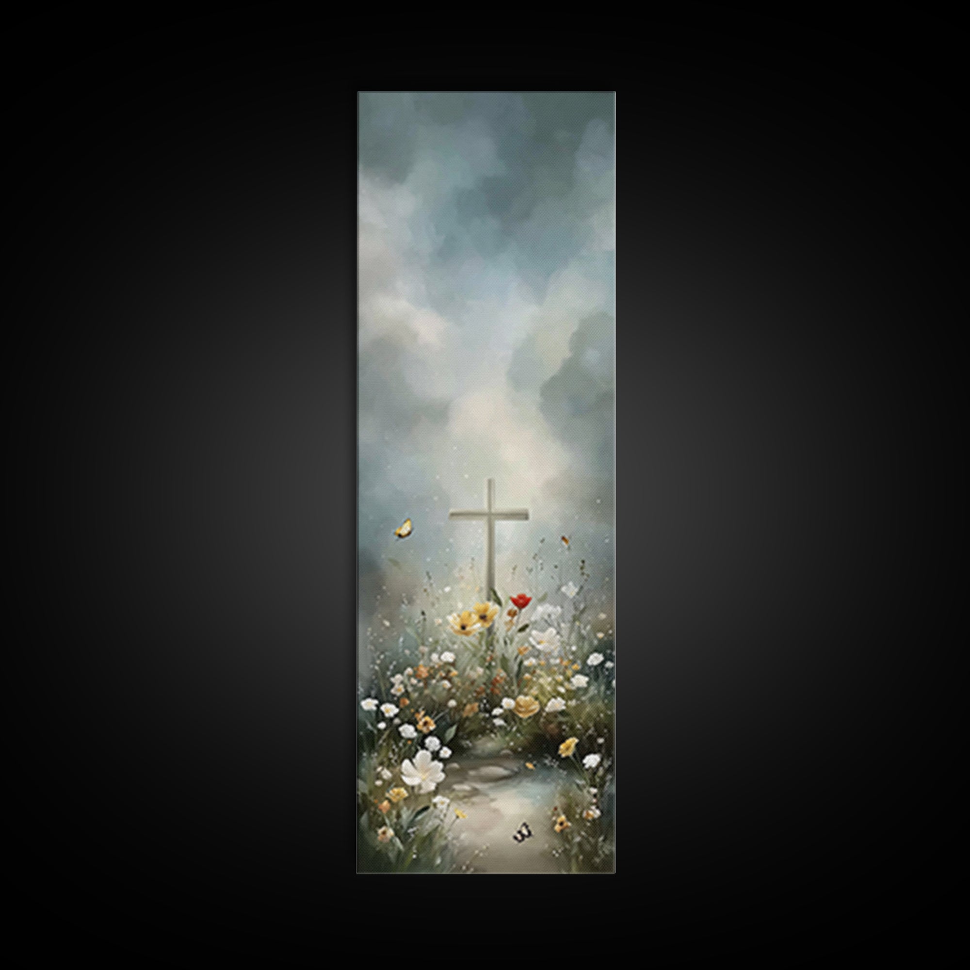 Garden Of Grace – Framed Canvas Print – Christian Wall Art – Christian Art Canvas – Jesus Painting – Tall Narrow Wall Art
