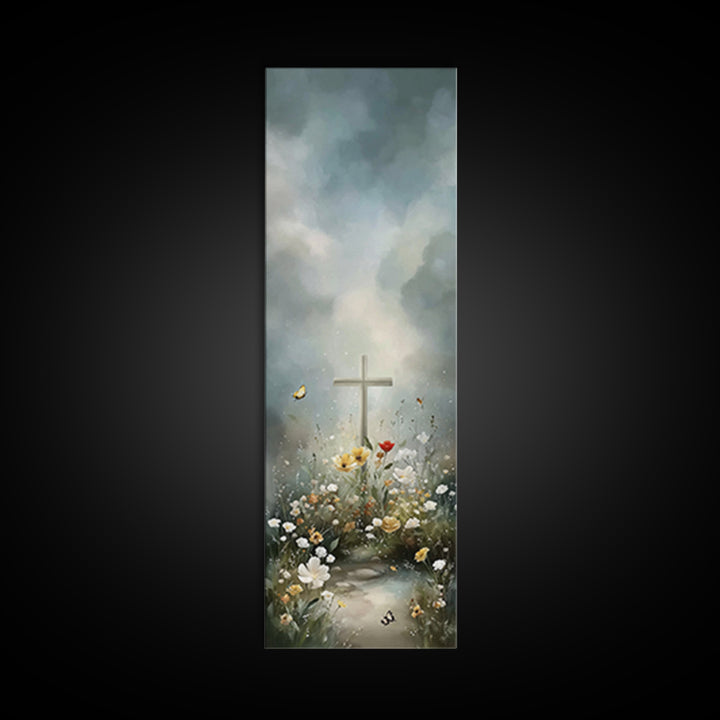 Garden Of Grace – Framed Canvas Print – Christian Wall Art – Christian Art Canvas – Jesus Painting – Tall Narrow Wall Art