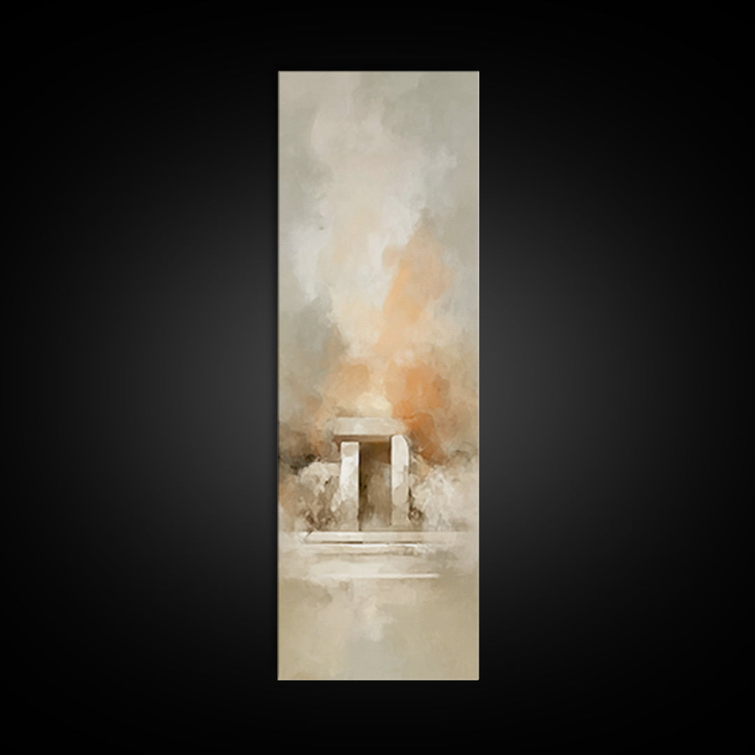 Stone Of Promise – Framed Canvas Print – Christian Wall Art – Tall Narrow Wall Art – Jesus Painting – Christian Art Canvas