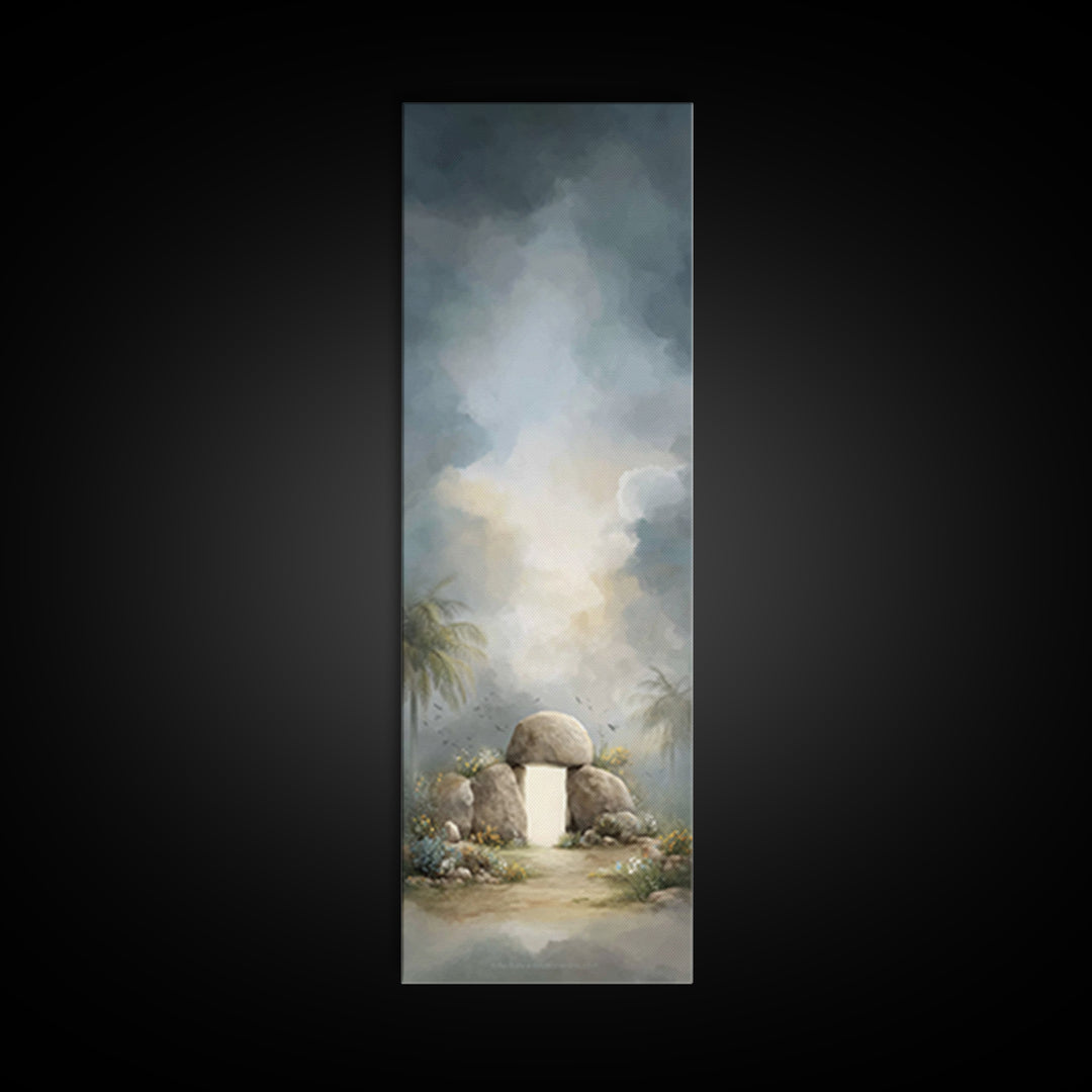 Tomb Of Radiance – Framed Canvas Print – Christian Art Canvas – Christian Wall Art – Tall Narrow Wall Art – Jesus Painting