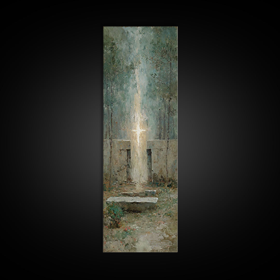 Ascension Glory Sky – Framed Canvas Print – Tall Narrow Wall Art – Jesus Painting – Christian Wall Art – Christian Art Canvas