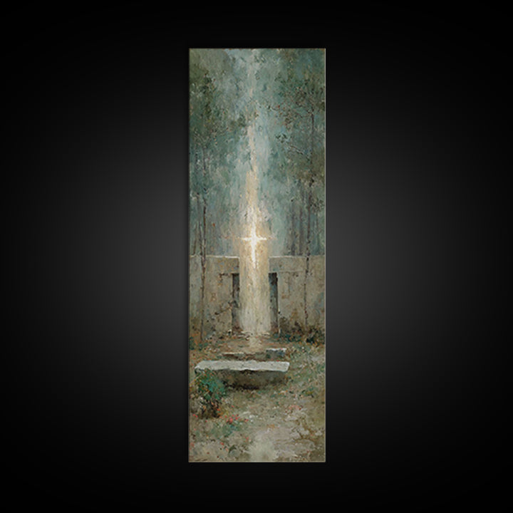 Ascension Glory Sky – Framed Canvas Print – Tall Narrow Wall Art – Jesus Painting – Christian Wall Art – Christian Art Canvas