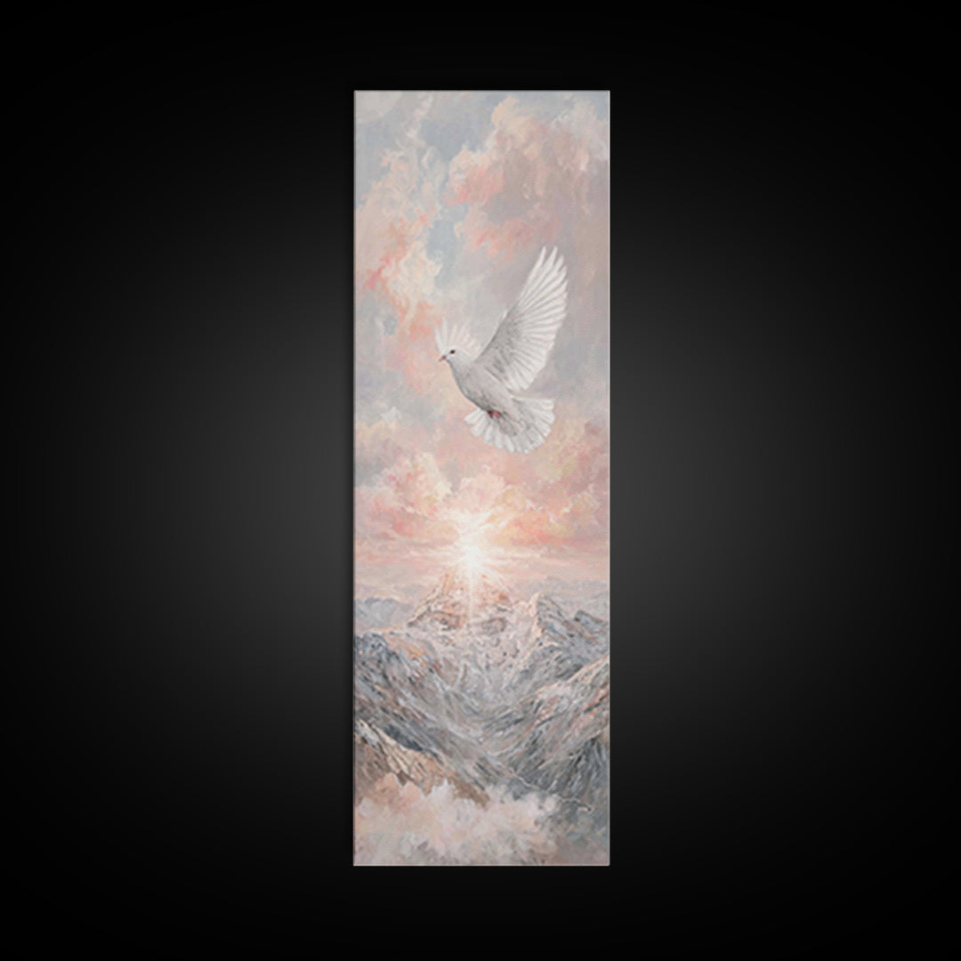 Wings Of Holy Peace – Framed Canvas Print – Skinny Art – Christian Wall Art – Christian Art Canvas – Subtle Christian Art – Modern Christia