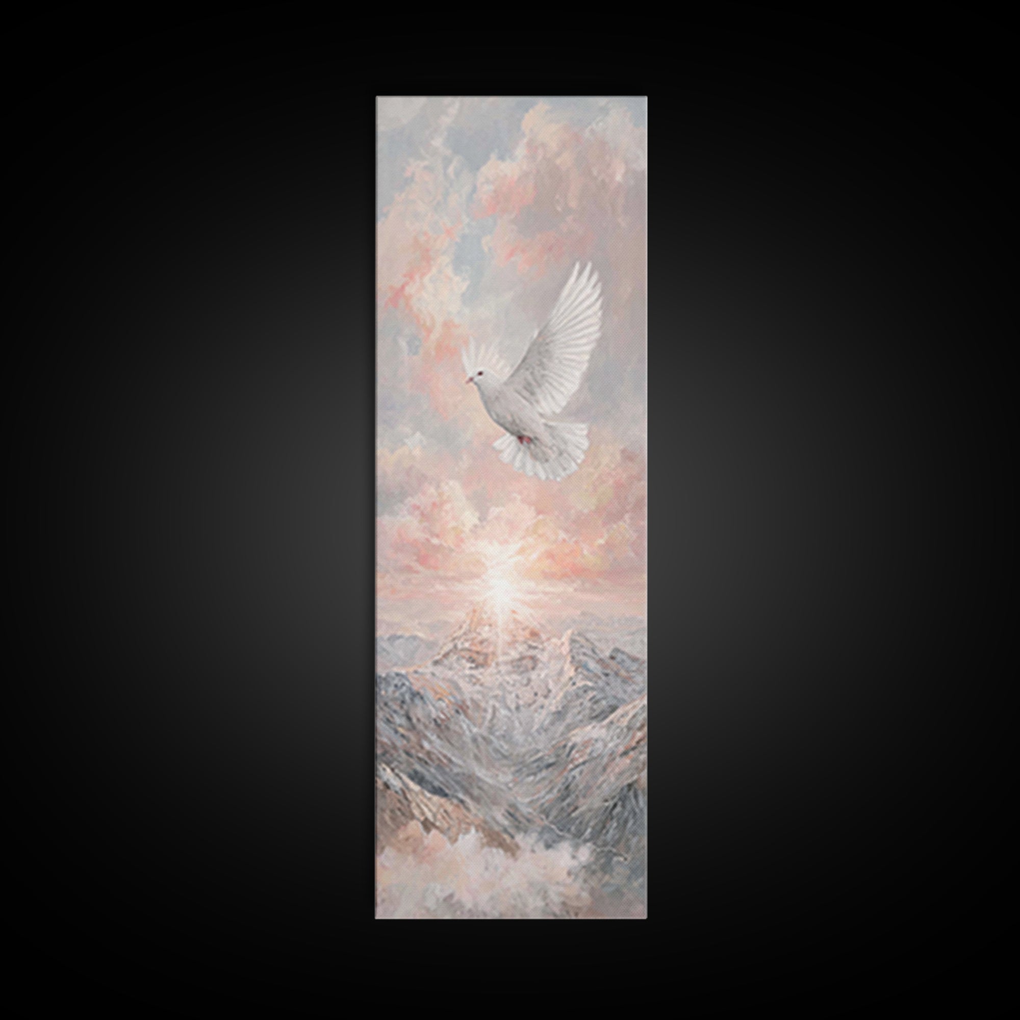 Wings Of Holy Peace – Framed Canvas Print – Skinny Art – Christian Wall Art – Christian Art Canvas – Subtle Christian Art – Modern Christia