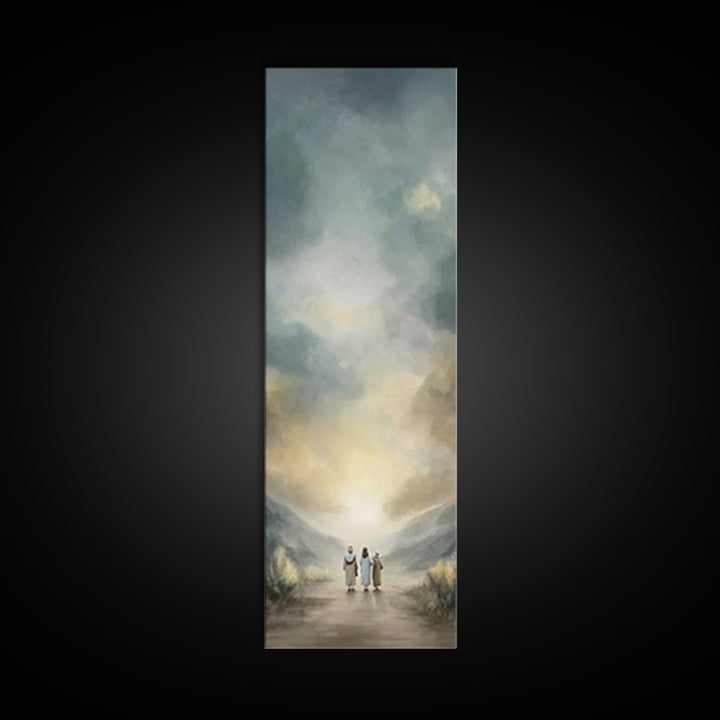 Journey Of Peace – Framed Canvas Print – Christian Wall Art – Christian Art Canvas – Jesus Painting – Tall Narrow Wall Art