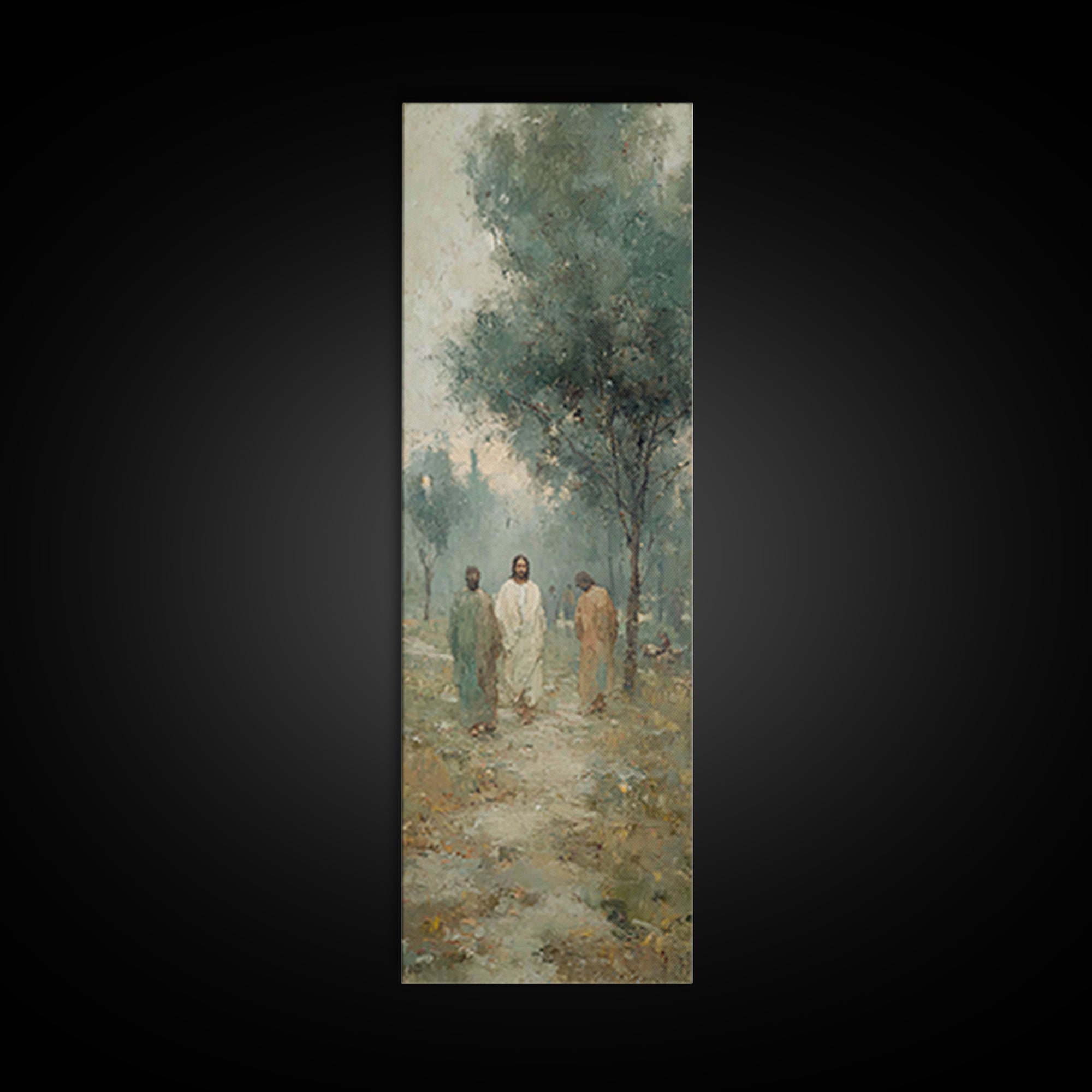 Walk Of Grace – Framed Canvas Print – Jesus Painting – Christian Art Canvas – Tall Narrow Wall Art – Christian Wall Art