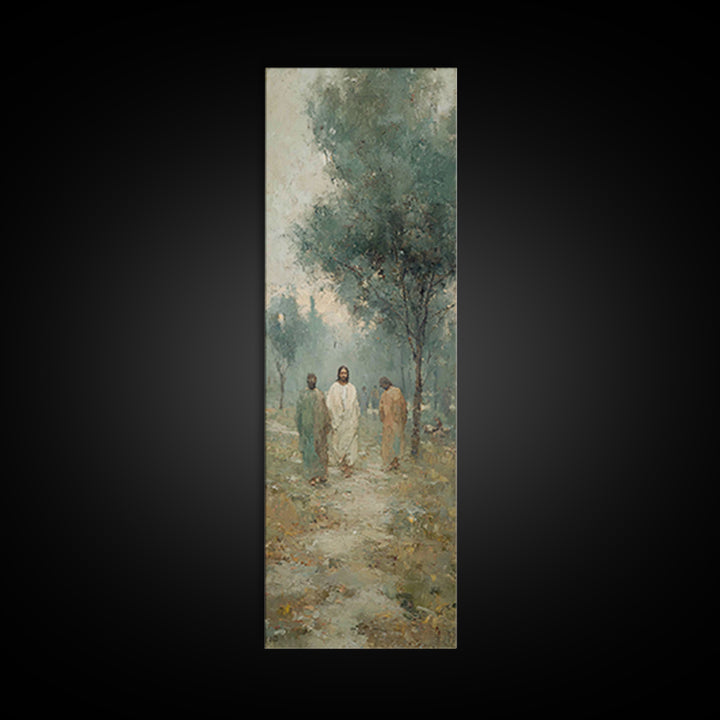 Walk Of Grace – Framed Canvas Print – Jesus Painting – Christian Art Canvas – Tall Narrow Wall Art – Christian Wall Art