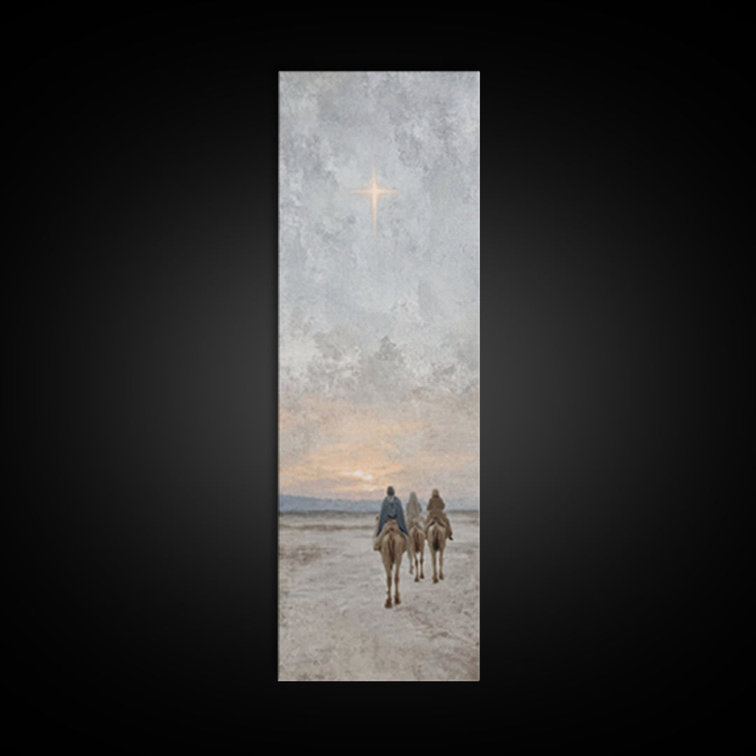 Pilgrims Of Faith – Framed Canvas Print – Christian Art Canvas – Christian Wall Art – Tall Narrow Wall Art – Jesus Painting