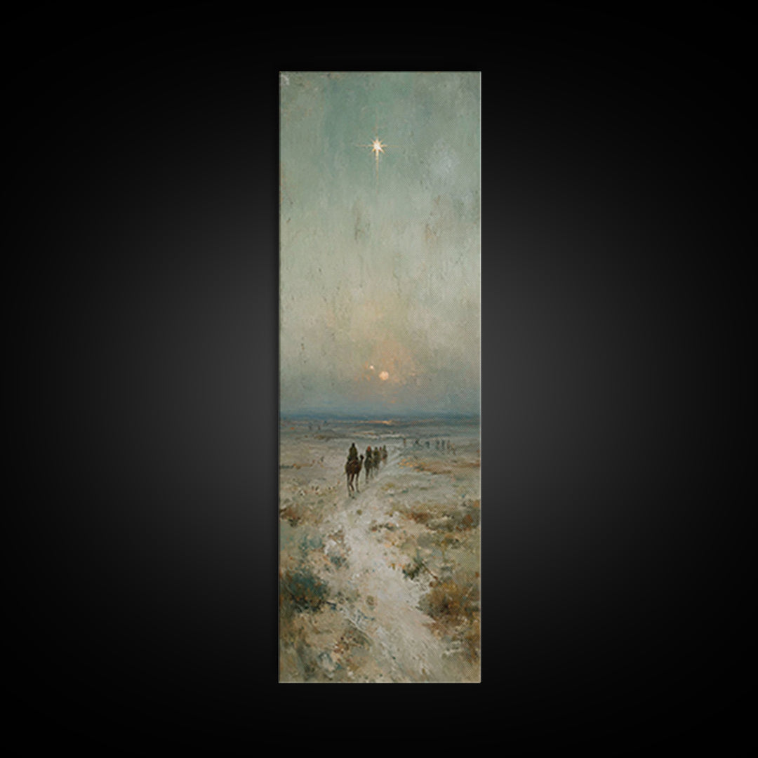 Guiding Star Path – Framed Canvas Print – Jesus Painting – Christian Wall Art – Tall Narrow Wall Art – Christian Art Canvas