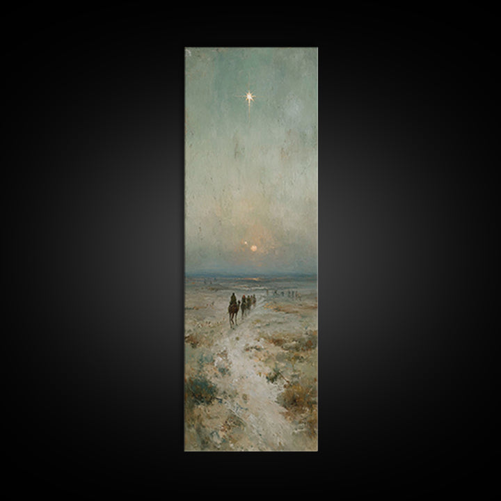 Guiding Star Path – Framed Canvas Print – Jesus Painting – Christian Wall Art – Tall Narrow Wall Art – Christian Art Canvas