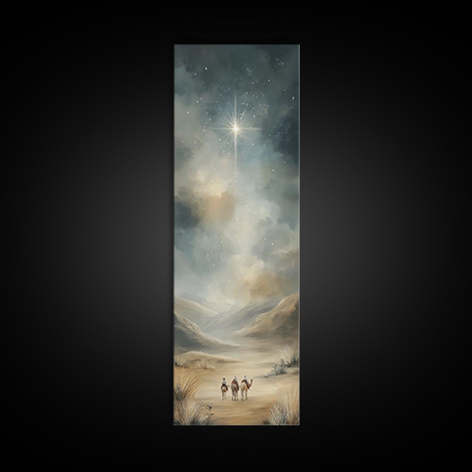 Guiding Star Journey | Framed Canvas Print | Skinny Art | Christian Art Canvas | Christmas Wall Art | Christian Painting