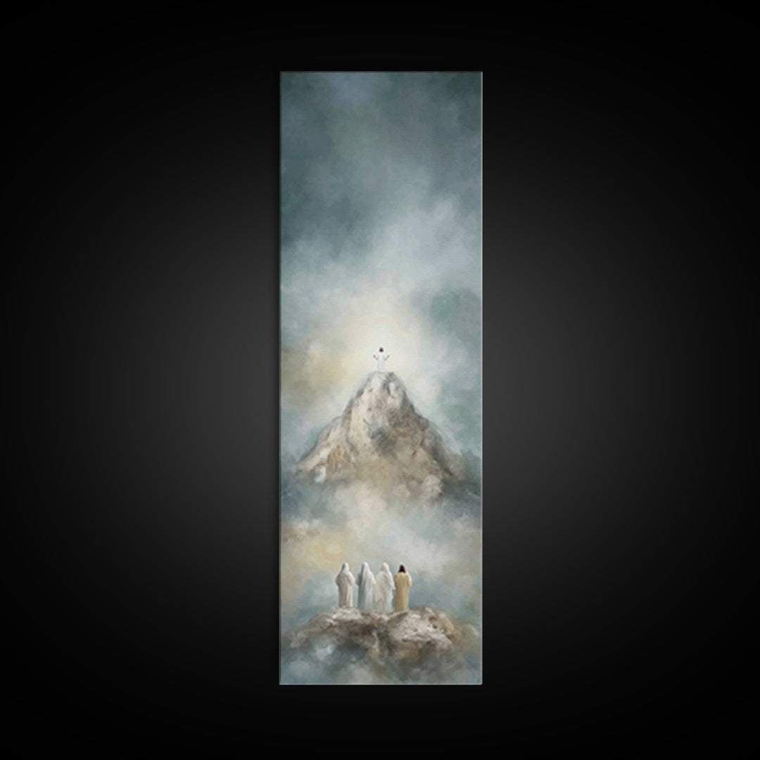 Mountaintop Glory | Framed Canvas Print | Tall Narrow Wall Art | Christian Art | Christian Art Canvas | Jesus Painting