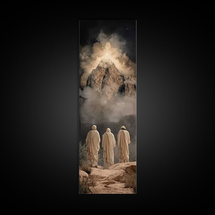 Radiant Mountain | Framed Canvas Print | Narrow Art | Christian Wall Art | Jesus Painting | Christian Art Canvas