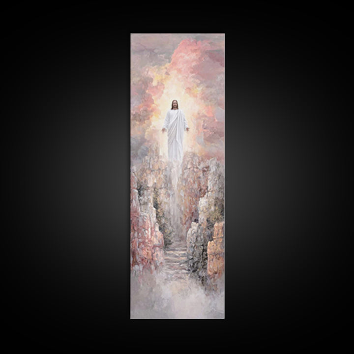 Ascension Light | Framed Canvas Print | Tall Narrow Wall Art | Christian Art Canvas | Jesus Painting | Christian Wall Art