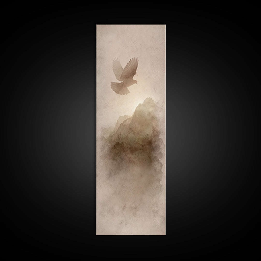 Wings Of Peace – Framed Canvas Print – Christian Wall Art – Christian Art Canvas – Tall Narrow Wall Art – Jesus Painting – Christian Decor