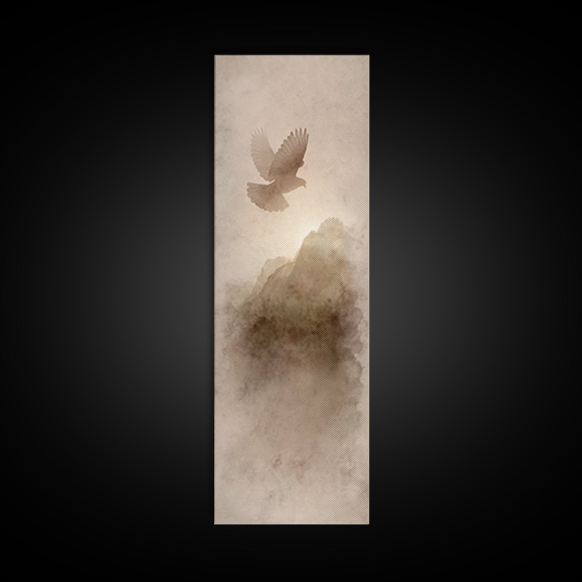 Wings Of Peace – Framed Canvas Print – Christian Wall Art – Christian Art Canvas – Tall Narrow Wall Art – Jesus Painting – Christian Decor