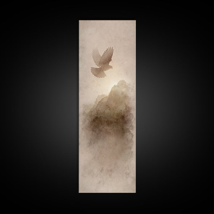 Wings Of Peace – Framed Canvas Print – Christian Wall Art – Christian Art Canvas – Tall Narrow Wall Art – Jesus Painting – Christian Decor