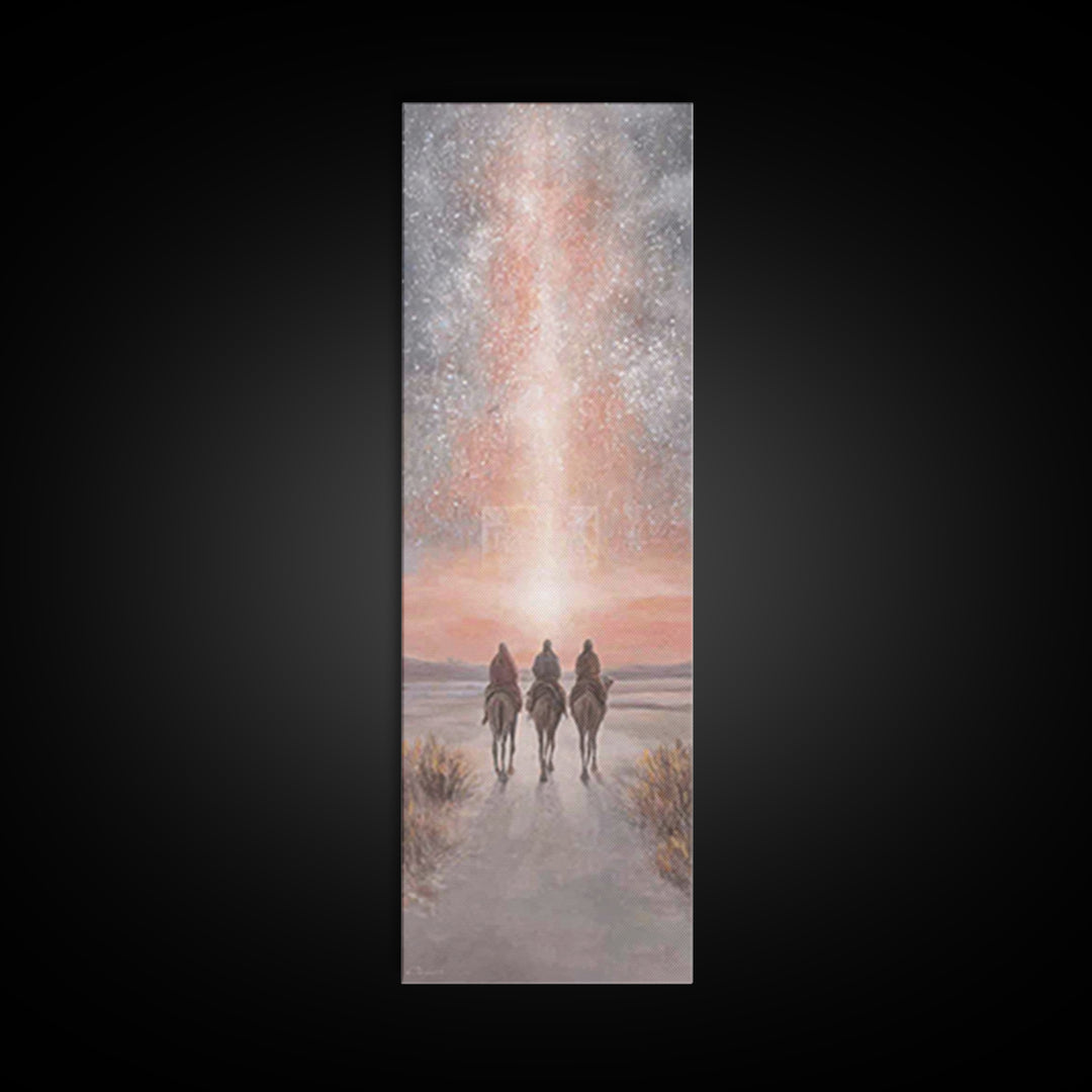 Celestial Caravan | Framed Canvas Print | Tall Skinny Art Print | Christian Wall Art | Christian Art Canvas | Christmas Art