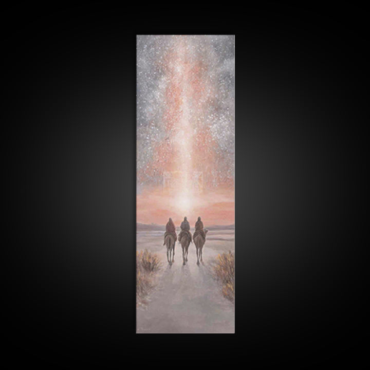 Celestial Caravan | Framed Canvas Print | Tall Skinny Art Print | Christian Wall Art | Christian Art Canvas | Christmas Art
