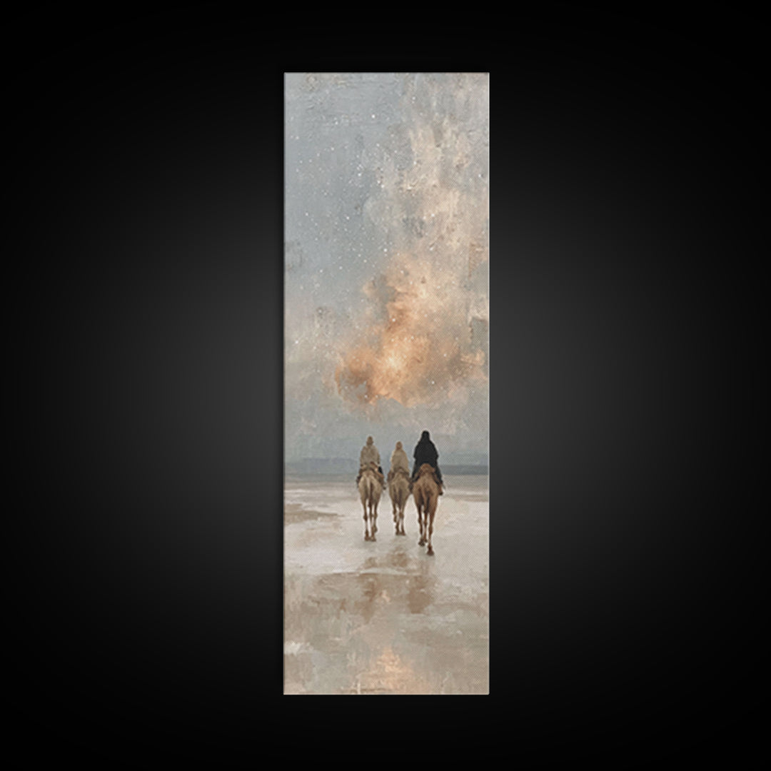 The Celestial Journey – Framed Canvas Print – Tall Skinny Art Print – Christian Wall Art – Christian Art Canvas – Christmas Art – Jesus Pai