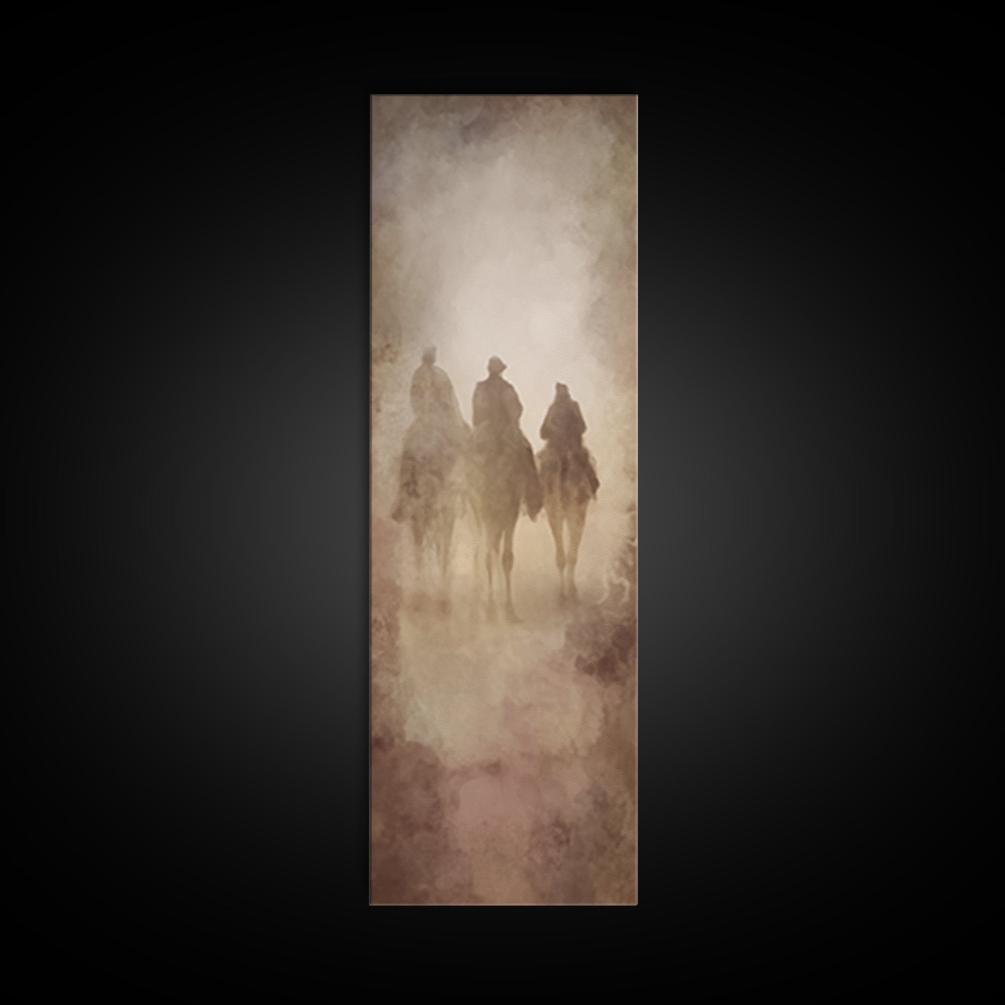 The Midnight Caravan – Framed Canvas Print – Tall Skinny Art Print – Christian Art Canvas – Christian Wall Art – Christmas Art – Christian