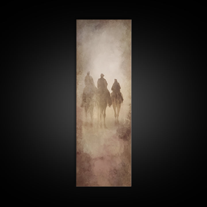 The Midnight Caravan – Framed Canvas Print – Tall Skinny Art Print – Christian Art Canvas – Christian Wall Art – Christmas Art – Christian