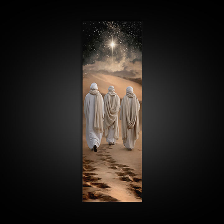 Desert Pilgrimage – Framed Canvas Print – Christian Art Canvas – Narrow Art – Christian Christmas Art – Christian Wall Art