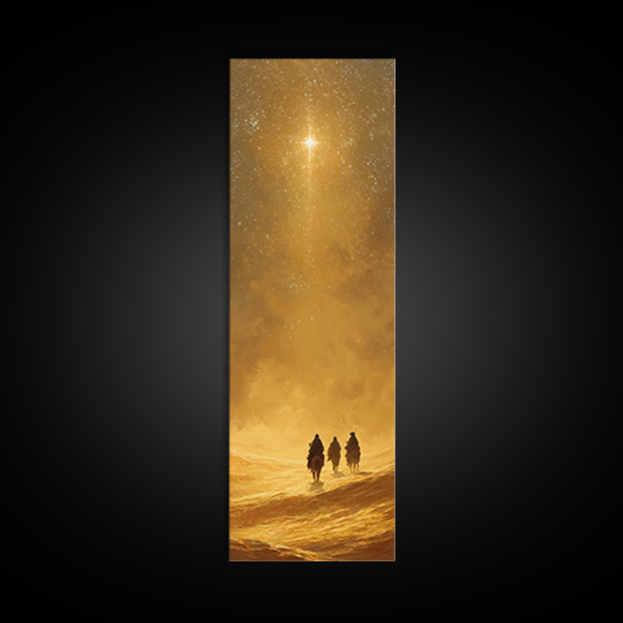 Holy Desert Trek – Framed Canvas Print – Christian Wall Art – Narrow Art – Christmas Art – Christian Art Canvas
