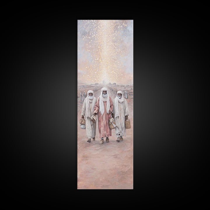Wisemen’s Ascent – Framed Canvas Print – Christian Art Work – Tall Skinny Art Print – Christian Christmas Art – Christian Wall Art