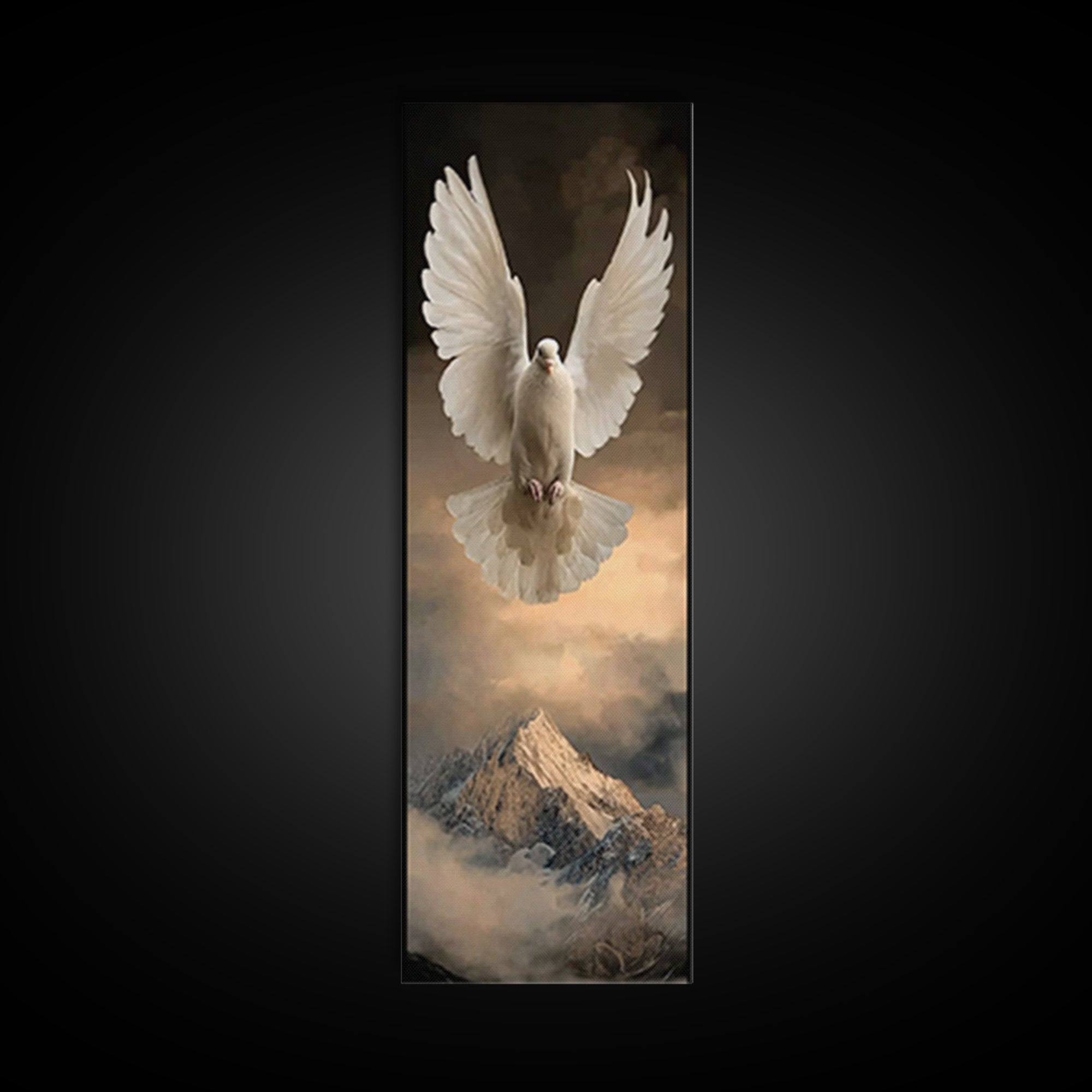 Light Of Ascent – Framed Canvas Print – Christian Wall Art – Christian Art Print – Narrow Art – Christian Painting – Subtle Christian Art