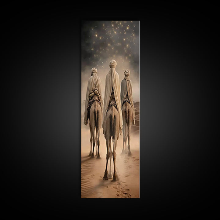 Pilgrims Of Light – Framed Canvas Print – Christian Wall Art – Narrow Art – Christian Art Work – Christian Christmas Art