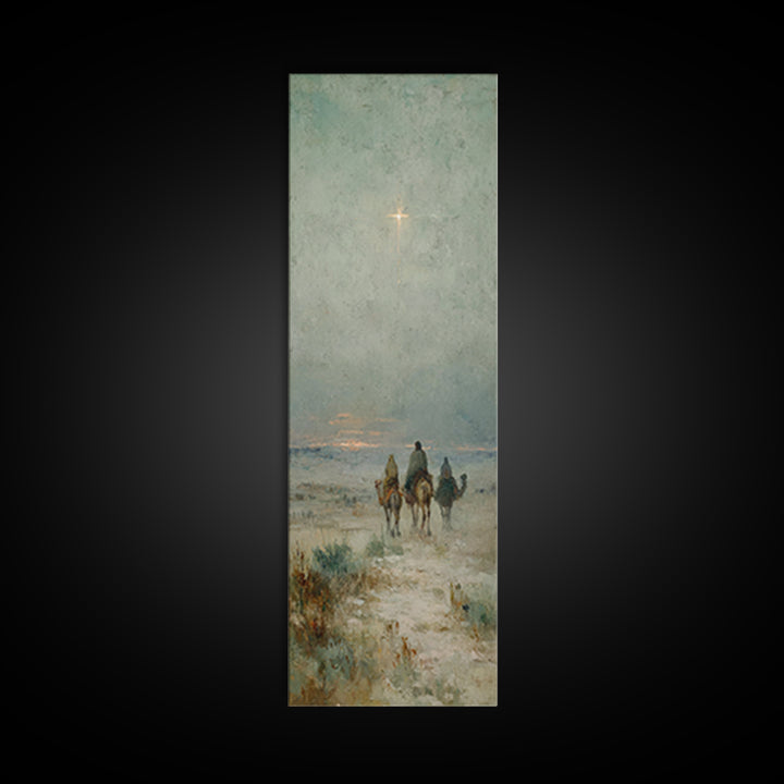 Morning Star Road – Framed Canvas Print – Christian Wall Art – Narrow Art – Christian Christmas Art – Christian Art Work