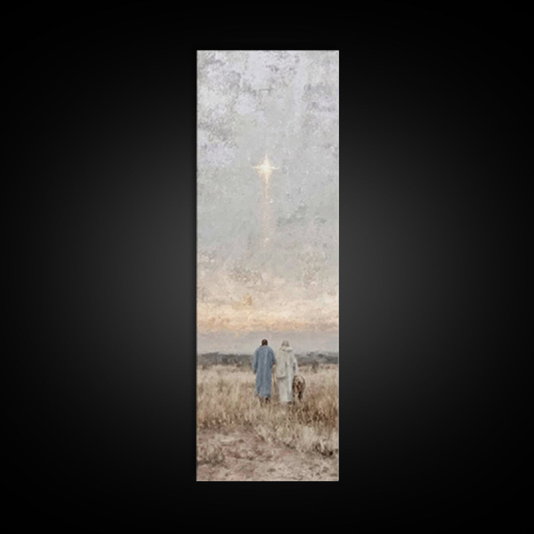 Sacred Starfall, Framed Canvas Print, Skinny Art, Christian Art Canvas, Modern Christian Art, Christmas Wall Art, Christian Christmas Art
