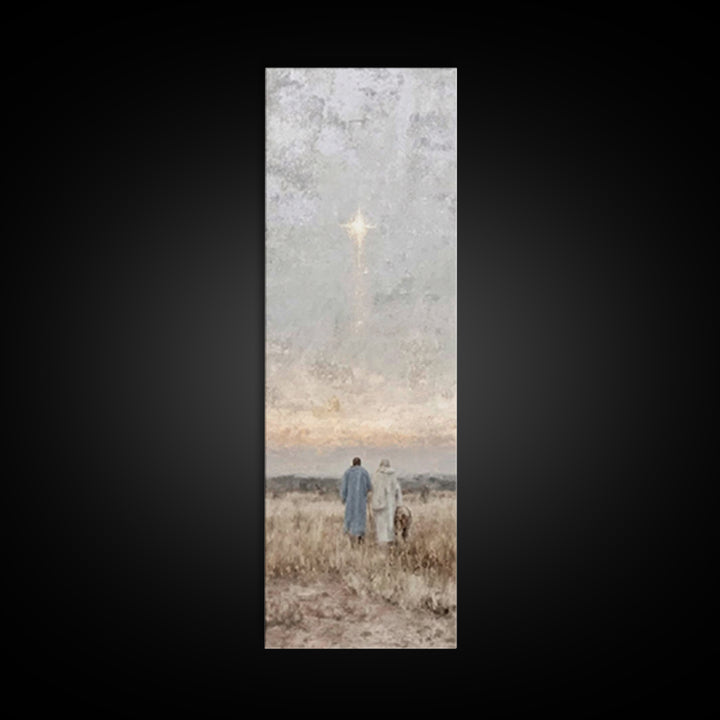 Sacred Starfall, Framed Canvas Print, Skinny Art, Christian Art Canvas, Modern Christian Art, Christmas Wall Art, Christian Christmas Art