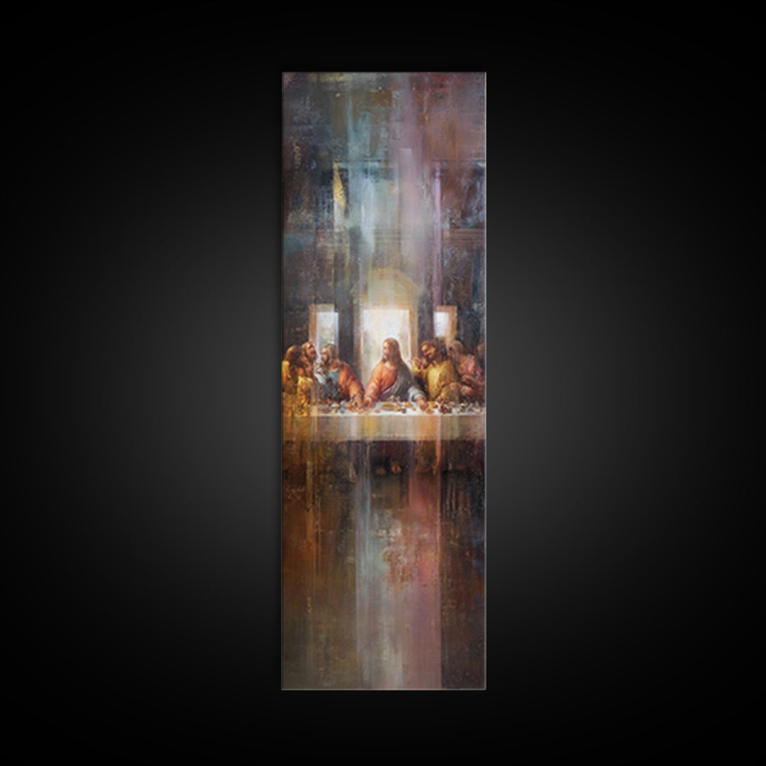 Light Of Communion – Framed Canvas Print – Christian Wall Art – Christian Art Print – Narrow Art – Christian Painting – Modern Christian Ar