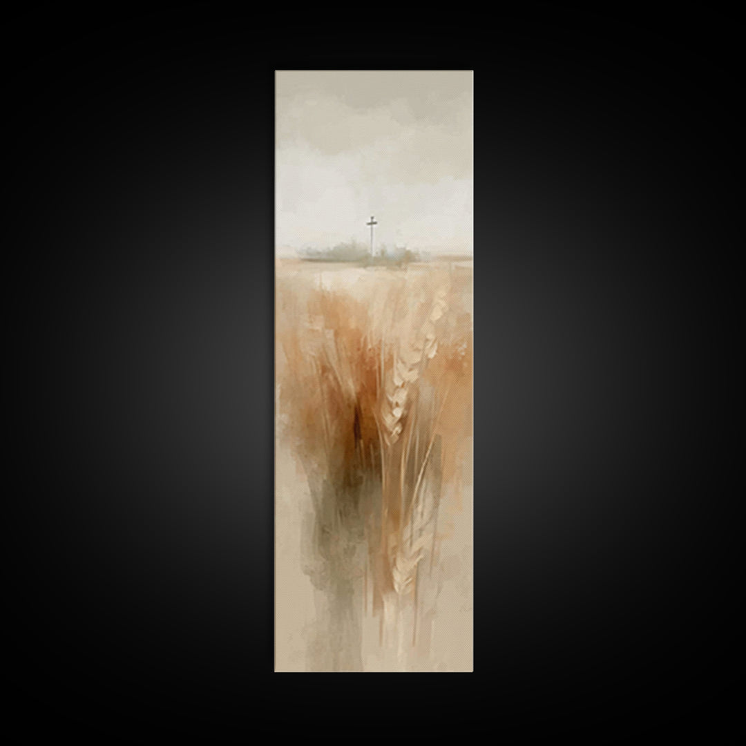 Field Of Promise – Framed Canvas Print – Christian Wall Art – Christian Art Canvas – Narrow Art – Christian Painting – Modern Christian Art