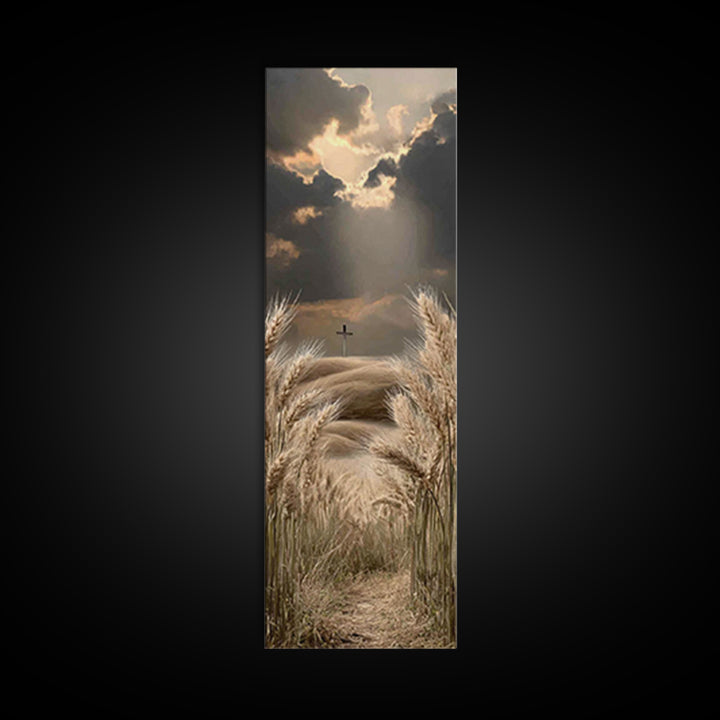 Harvest Of Faith – Framed Canvas Print – Christian Wall Art – Christian Art Print – Tall Narrow Wall Art – Christian Painting – Moody Chris
