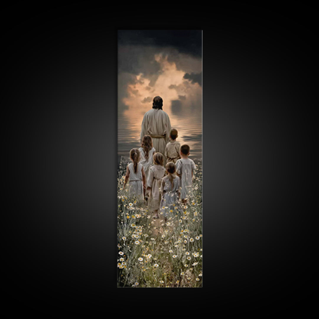 Pathway Of Mercy – Framed Canvas Print – Tall Skinny Art Print – Christian Art Print – Christian Wall Art – Jesus Painting – Subtle Christi