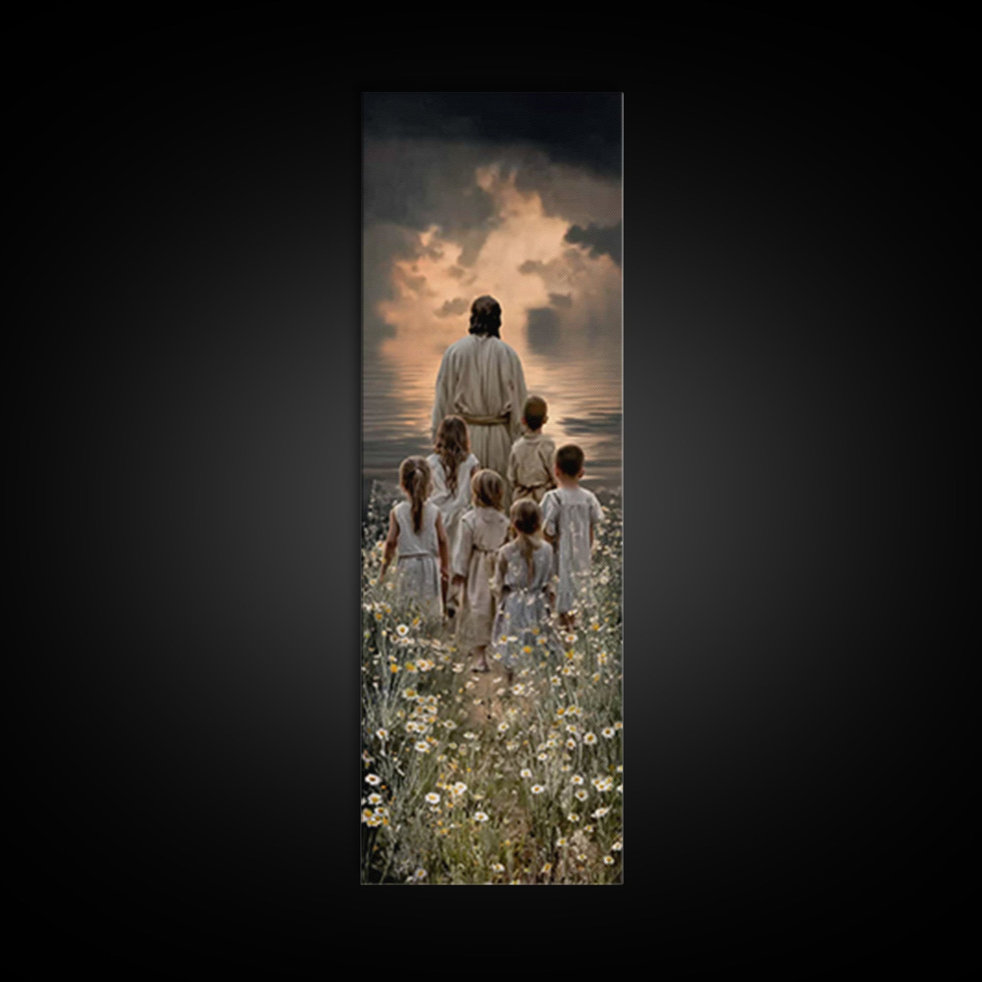Pathway Of Mercy – Framed Canvas Print – Tall Skinny Art Print – Christian Art Print – Christian Wall Art – Jesus Painting – Subtle Christi