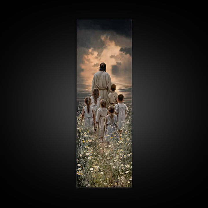 Pathway Of Mercy – Framed Canvas Print – Tall Skinny Art Print – Christian Art Print – Christian Wall Art – Jesus Painting – Subtle Christi