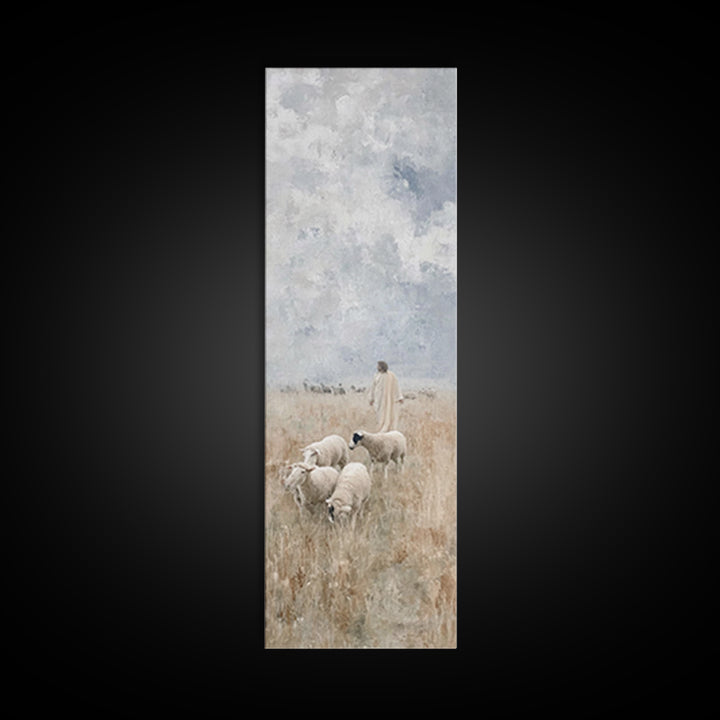 Field Of The Shepherd – Framed Canvas Print – Skinny Art – Christian Art Print – Jesus Painting – Christian Wall Art – Subtle Christian Art