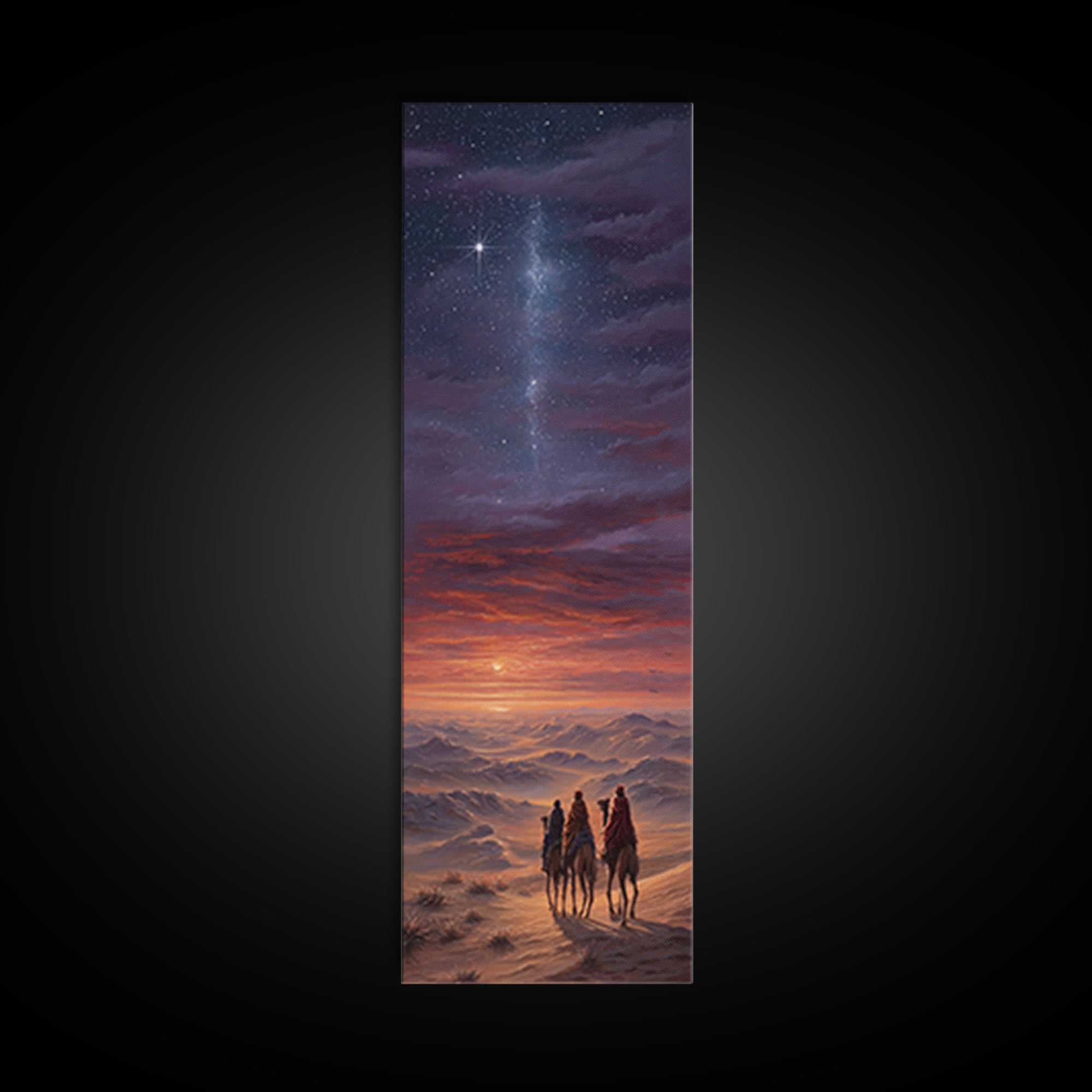 Heavenly Path Wanderers – Framed Canvas Print – Christian Art Canvas – Christmas Art – Tall Narrow Wall Art – Christian Wall Art – Christia