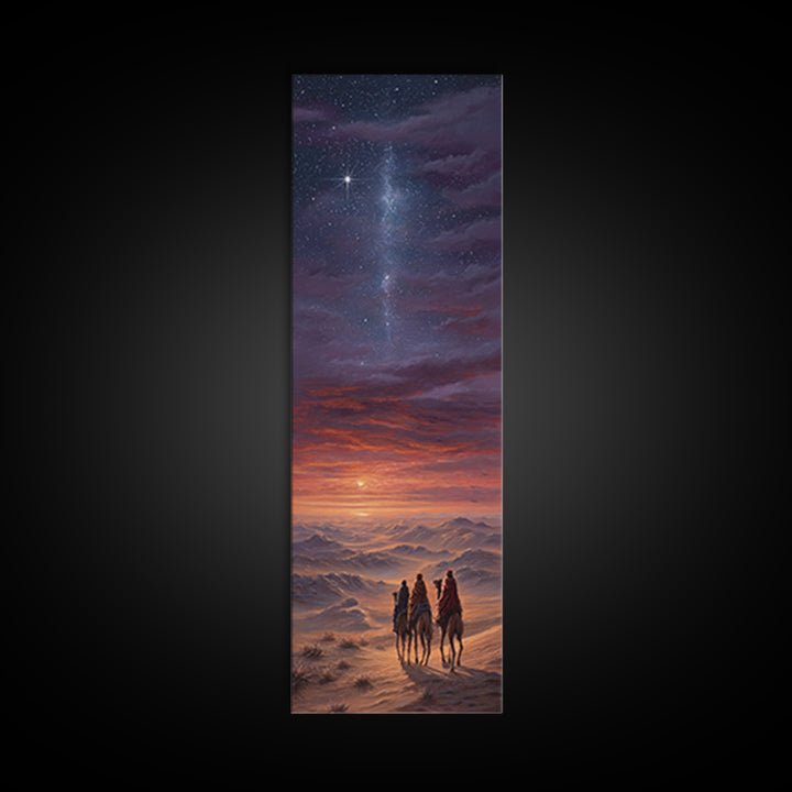 Heavenly Path Wanderers – Framed Canvas Print – Christian Art Canvas – Christmas Art – Tall Narrow Wall Art – Christian Wall Art – Christia