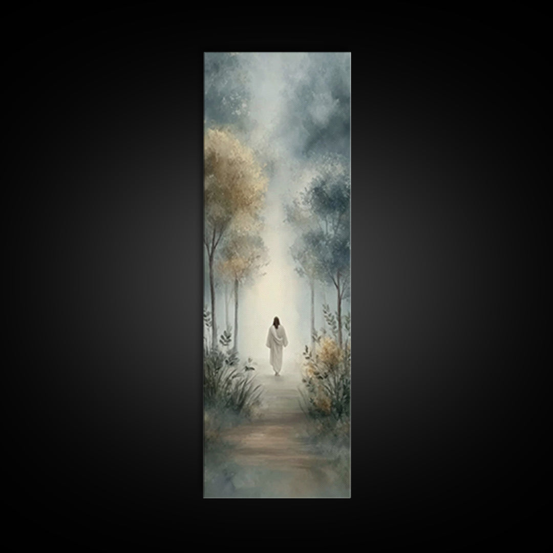 Pathway Of Hope – Framed Canvas Print – Tall Narrow Wall Art – Christian Art Canvas – Jesus Painting – Christmas Art – Christian Christmas
