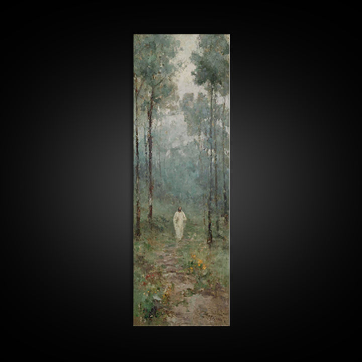 Pathway Of Peace – Framed Canvas Print – Christian Wall Art – Jesus Painting – Narrow Art – Christian Art Canvas – Christmas Art – Christia