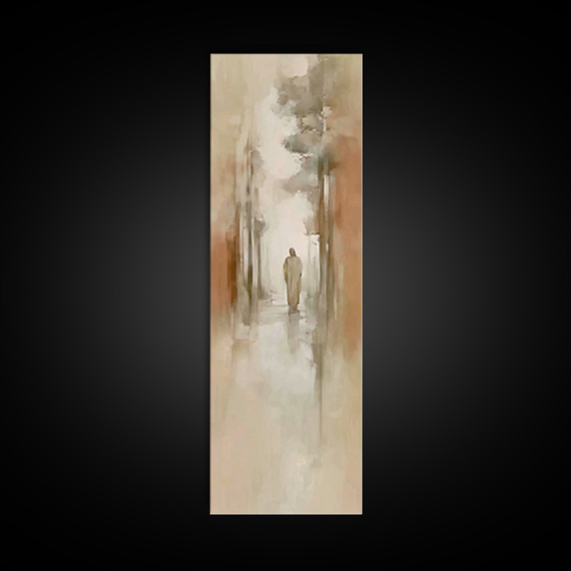 Desert Dawn Christ – Framed Canvas Print – Christian Art Canvas – Large Jesus Painting – Tall Skinny Art Print – Christian Wall Art – Chris