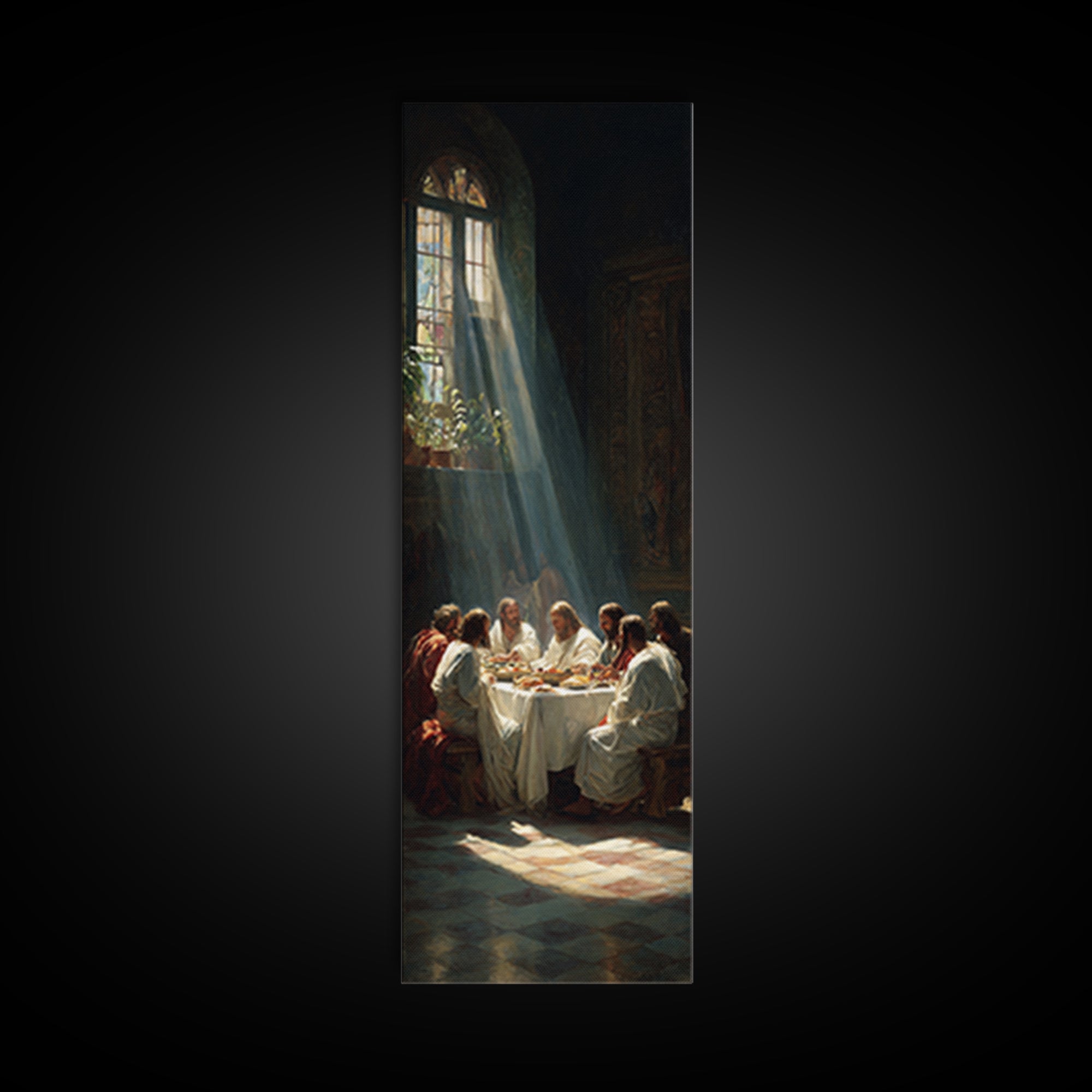 Holy Walk Reflections, Framed Canvas Print, Christian Art Print, Jesus Canvas Art, Narrow Art, Subtle Christian Art, Christian Christmas Ar