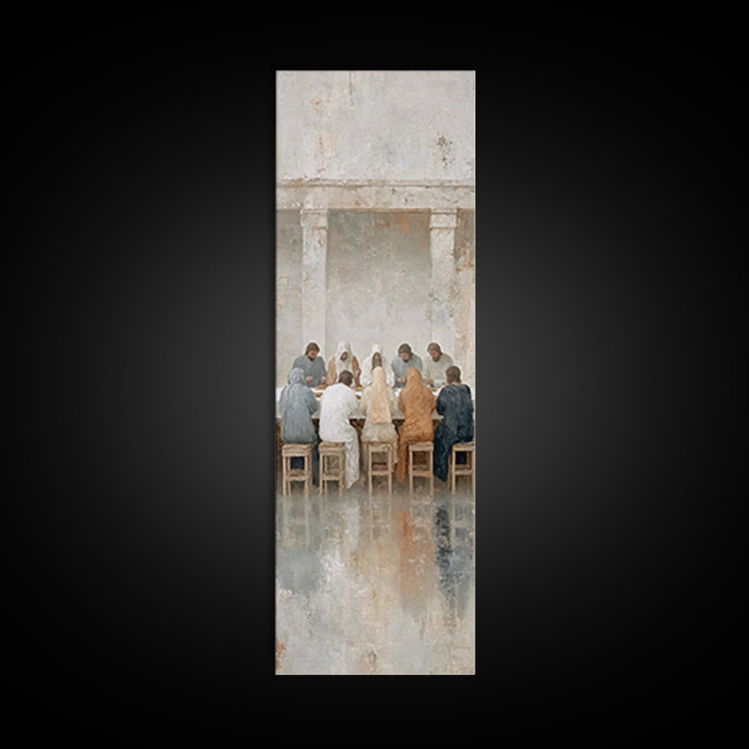 Last Communion Stillness | Framed Canvas Print | Christian Art Canvas | Jesus Painting | Narrow Art | Christian Art Work | Christmas Wall A